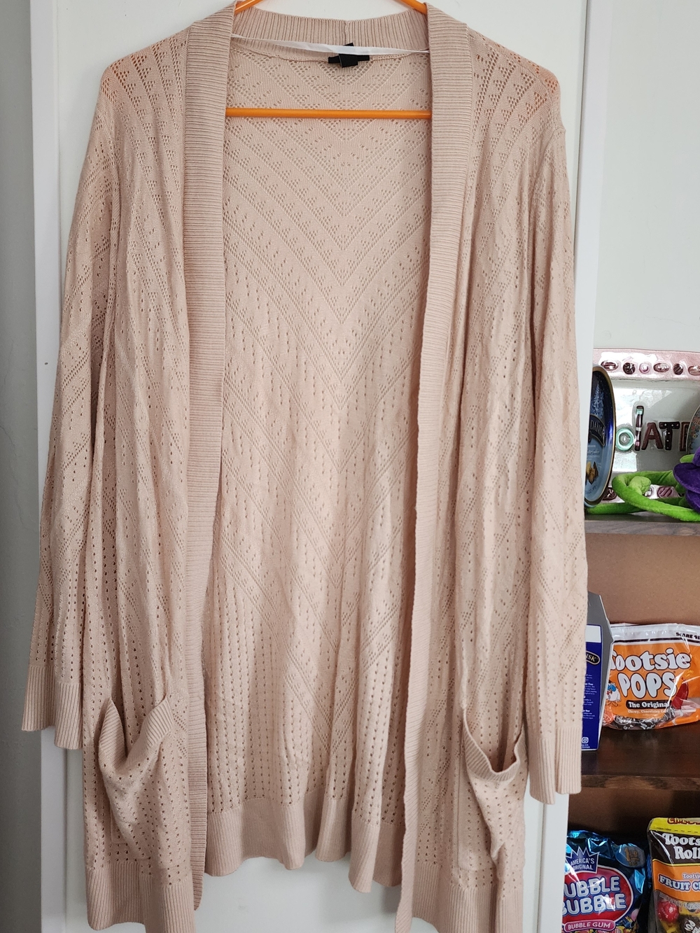 Torrid Beige Open-Front Knit Cardigan